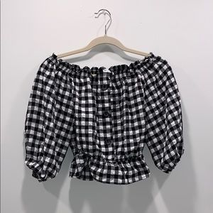 Cropped off the shoulder shirt